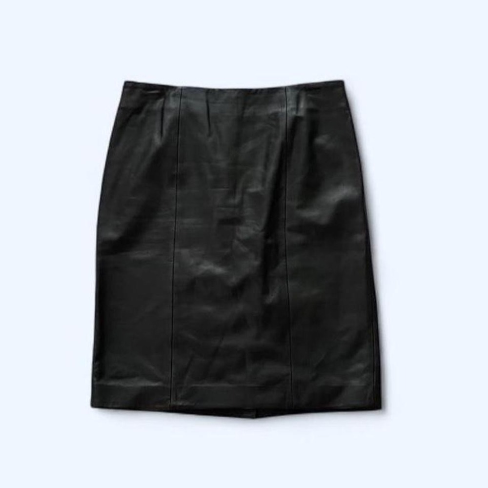 Lined Leather Pencil Knee Length Skirt size 8
